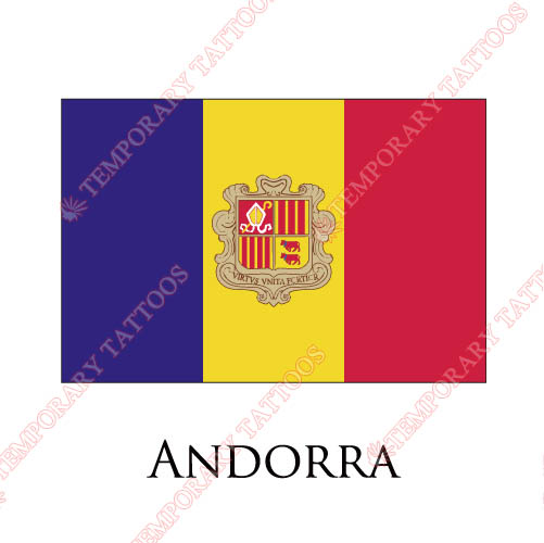 Andorra flag Customize Temporary Tattoos Stickers NO.1812